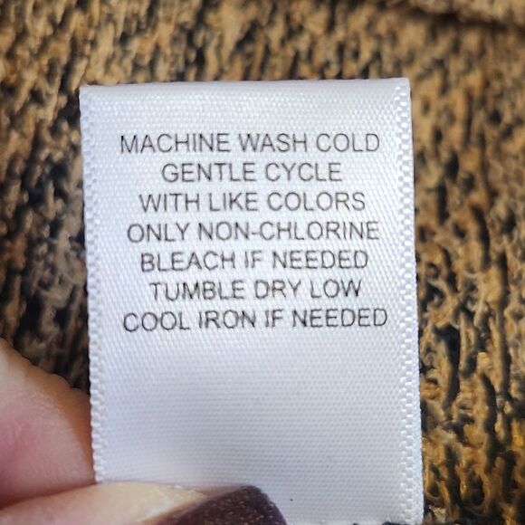 One World Live and Let Live tribal print tan & black open front cardigan, XXL - Picture 7 of 8